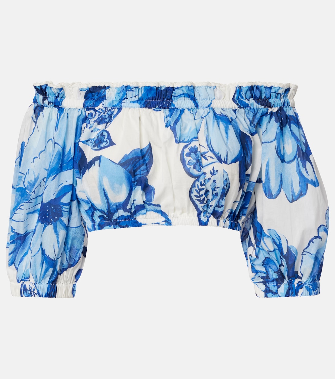 Floral cropped off-shoulder cotton top | Farm Rio