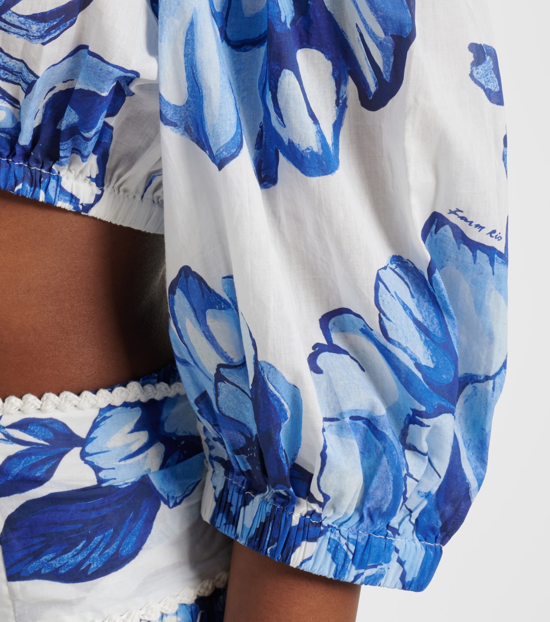 Floral cropped off-shoulder cotton top | Farm Rio