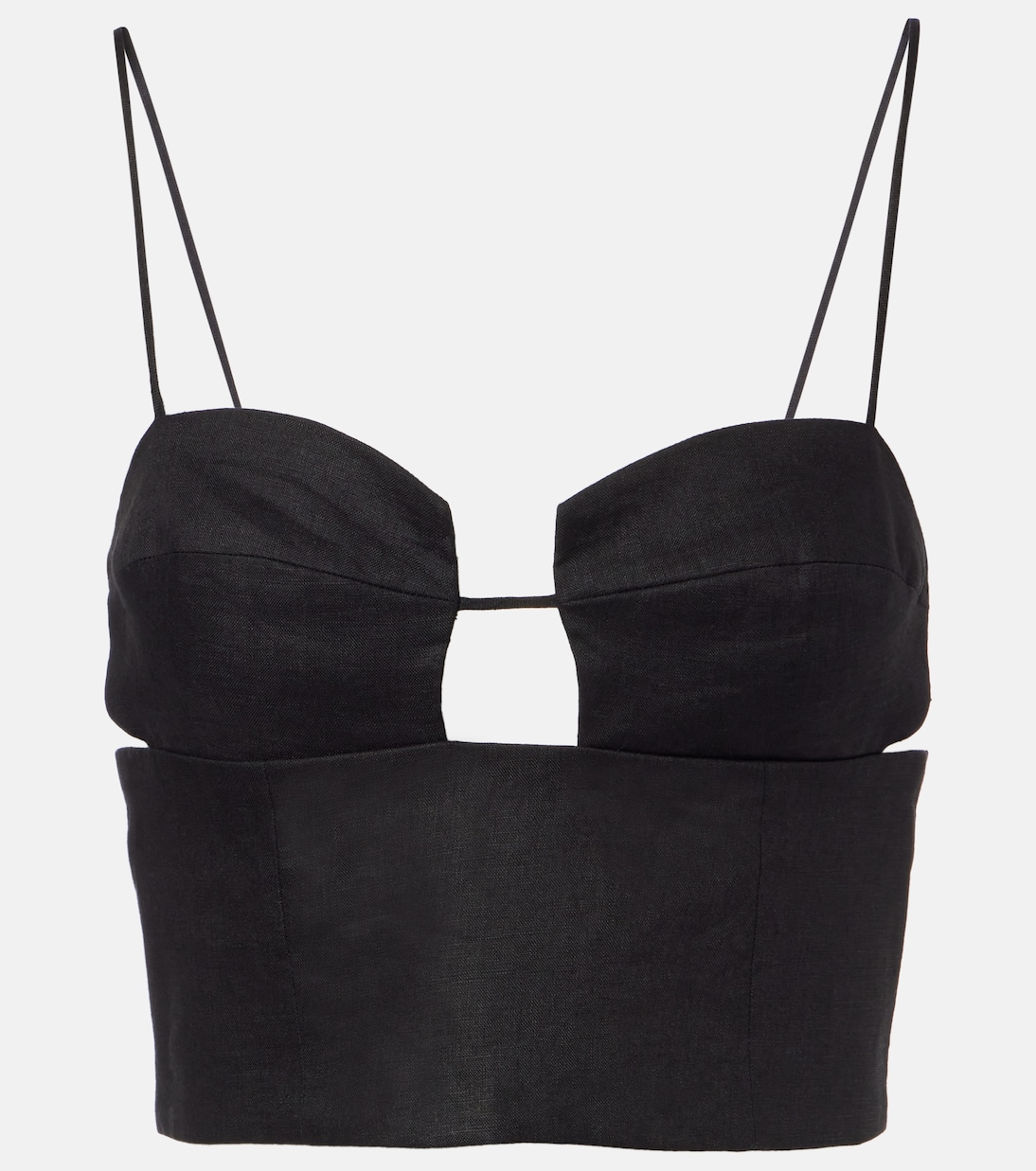 Imperia cutout linen crop top | Cala de la Cruz