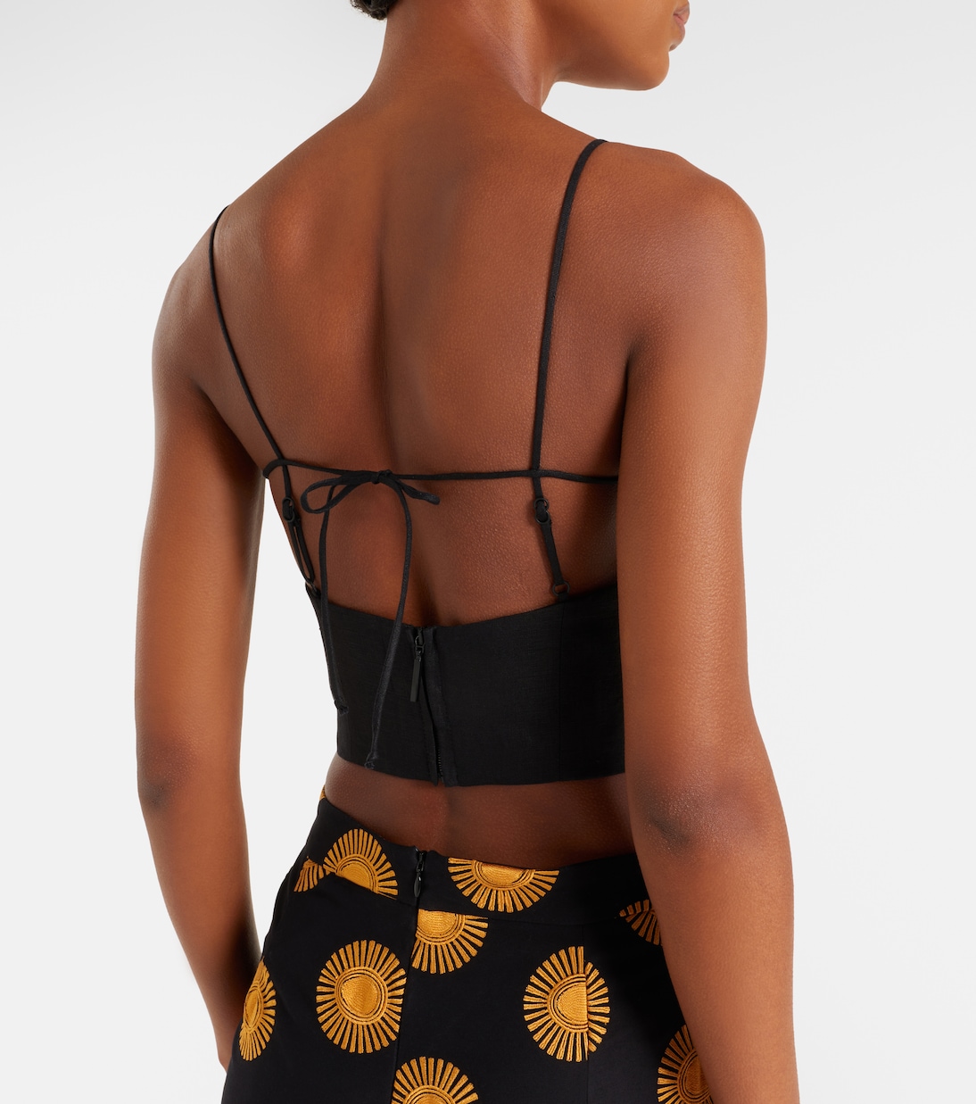 Imperia cutout linen crop top | Cala de la Cruz