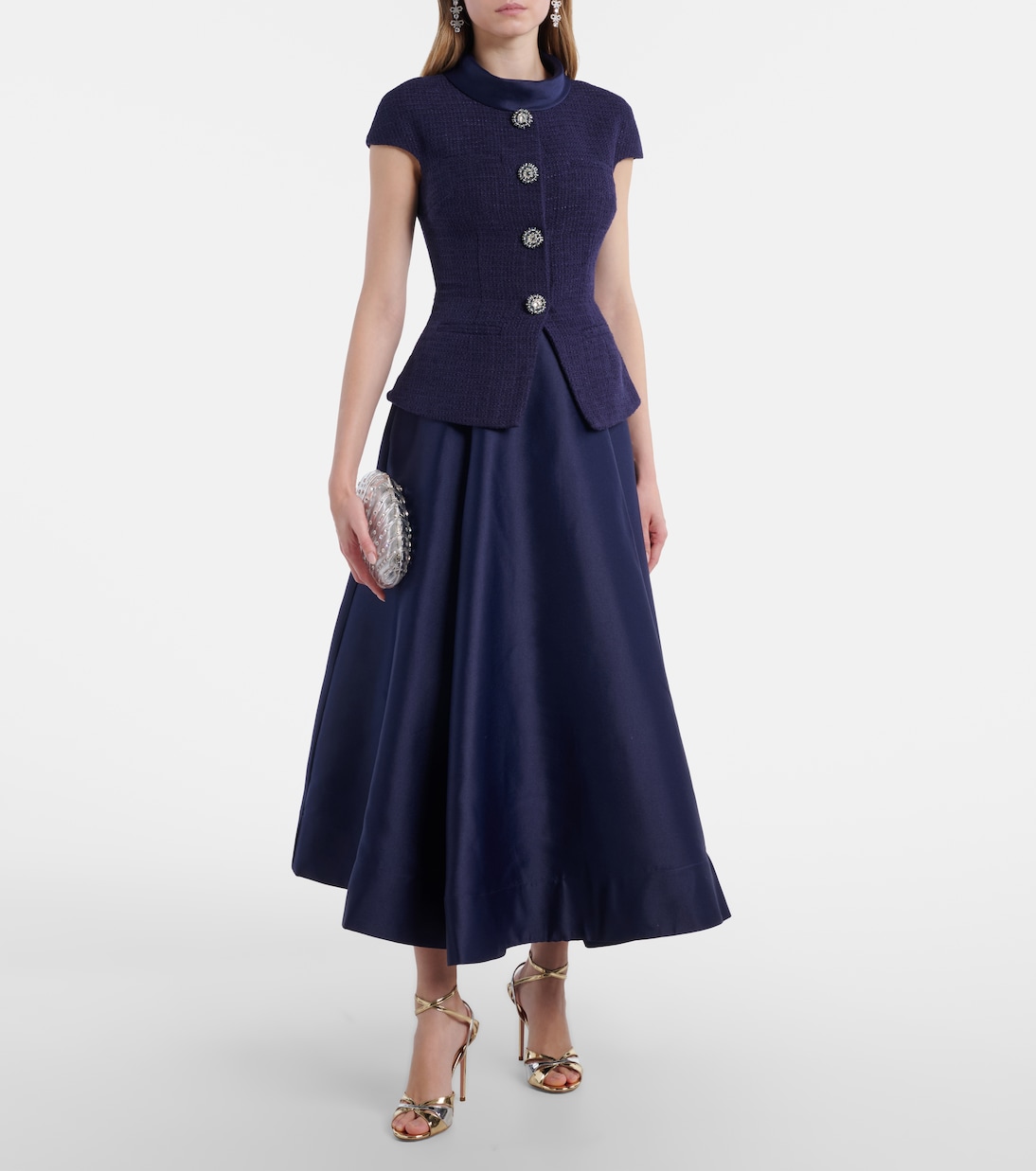 Midikleid aus Bouclé | Self-Portrait