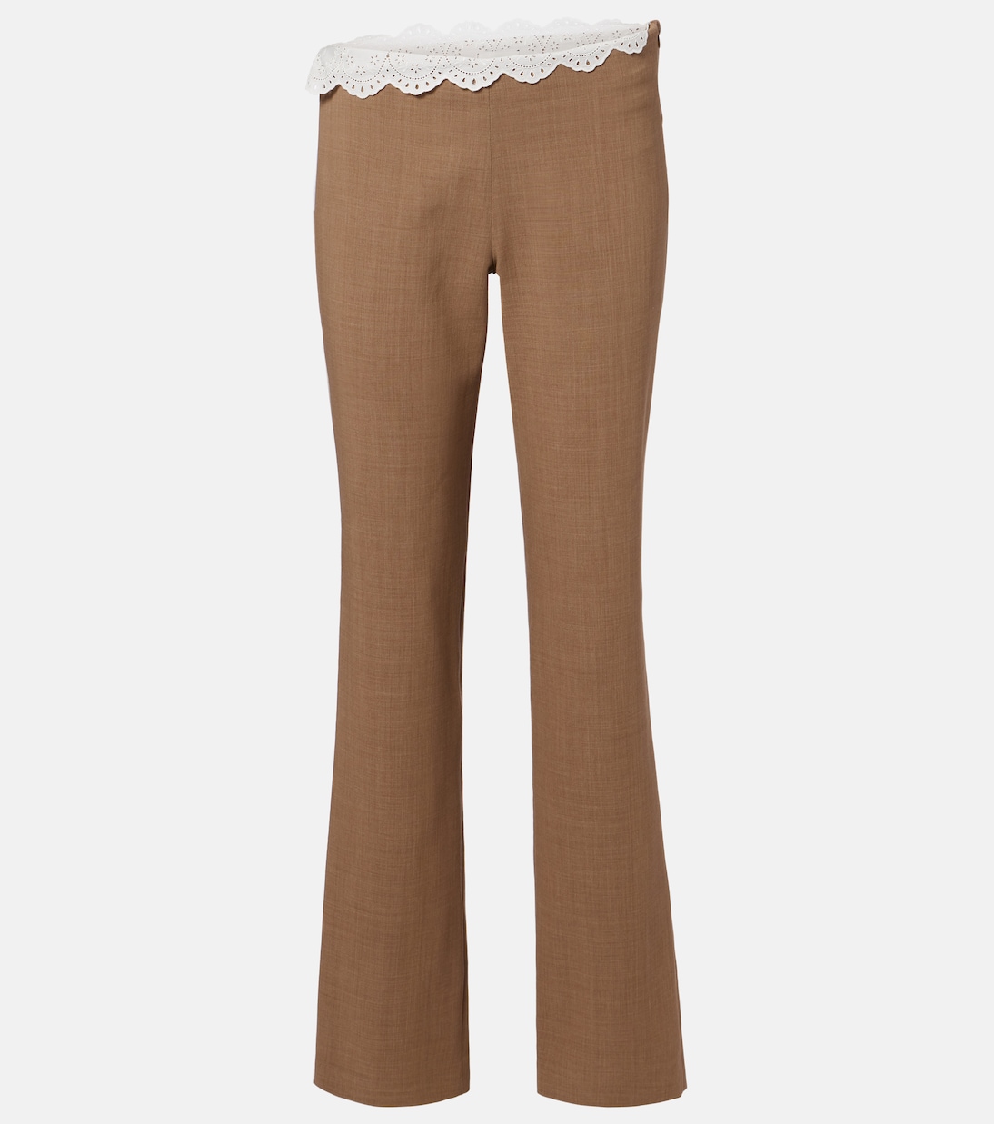 Gerade Hose aus Wolle mit Spitze | Magda Butrym