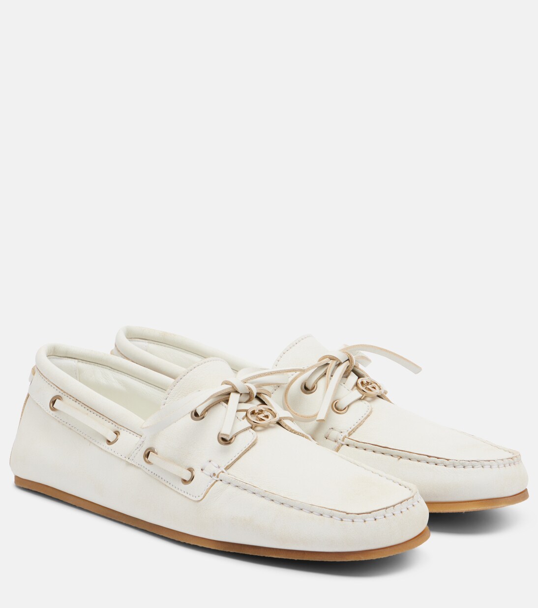 GG leather boat shoes | Gucci
