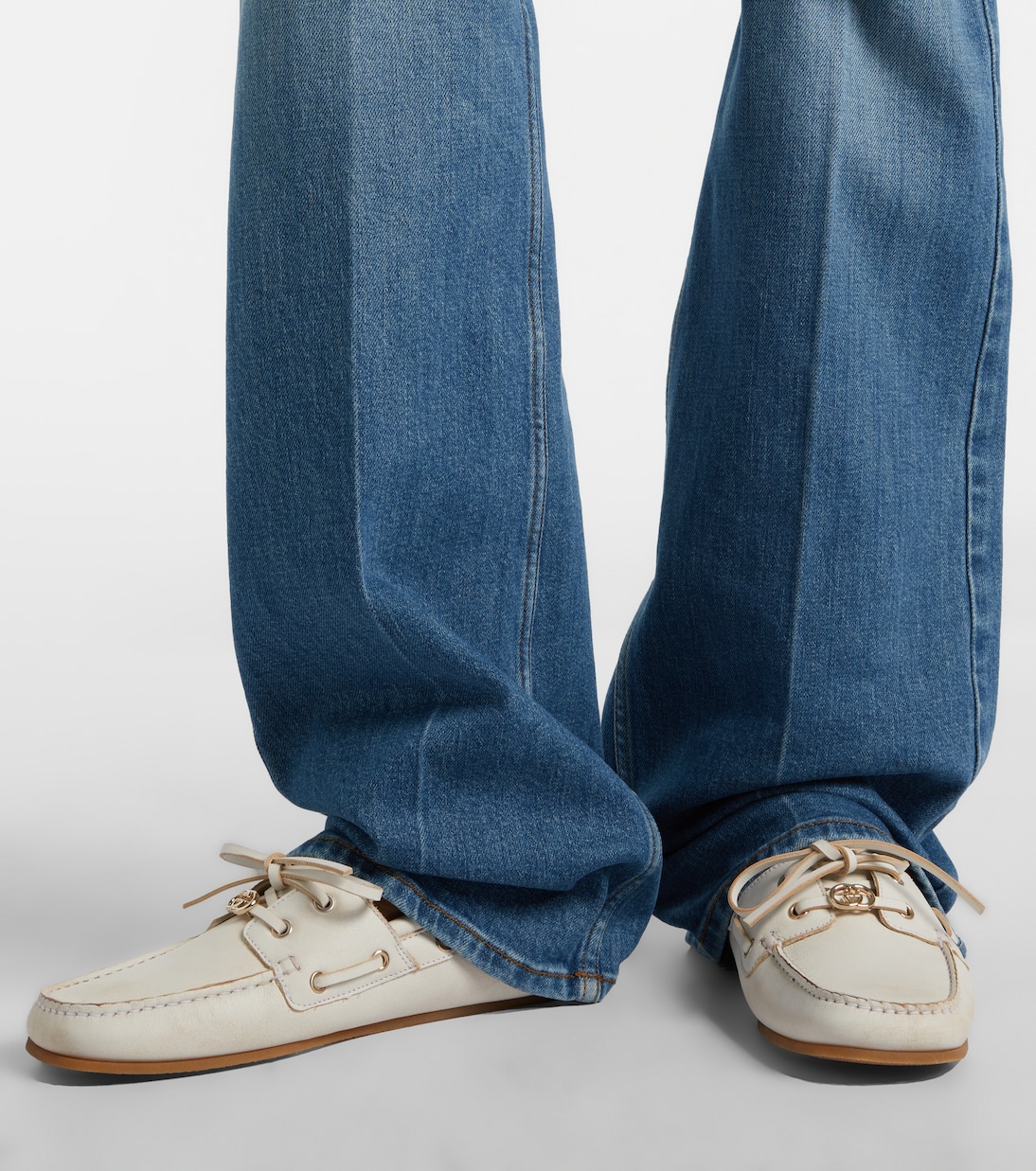 GG leather boat shoes | Gucci