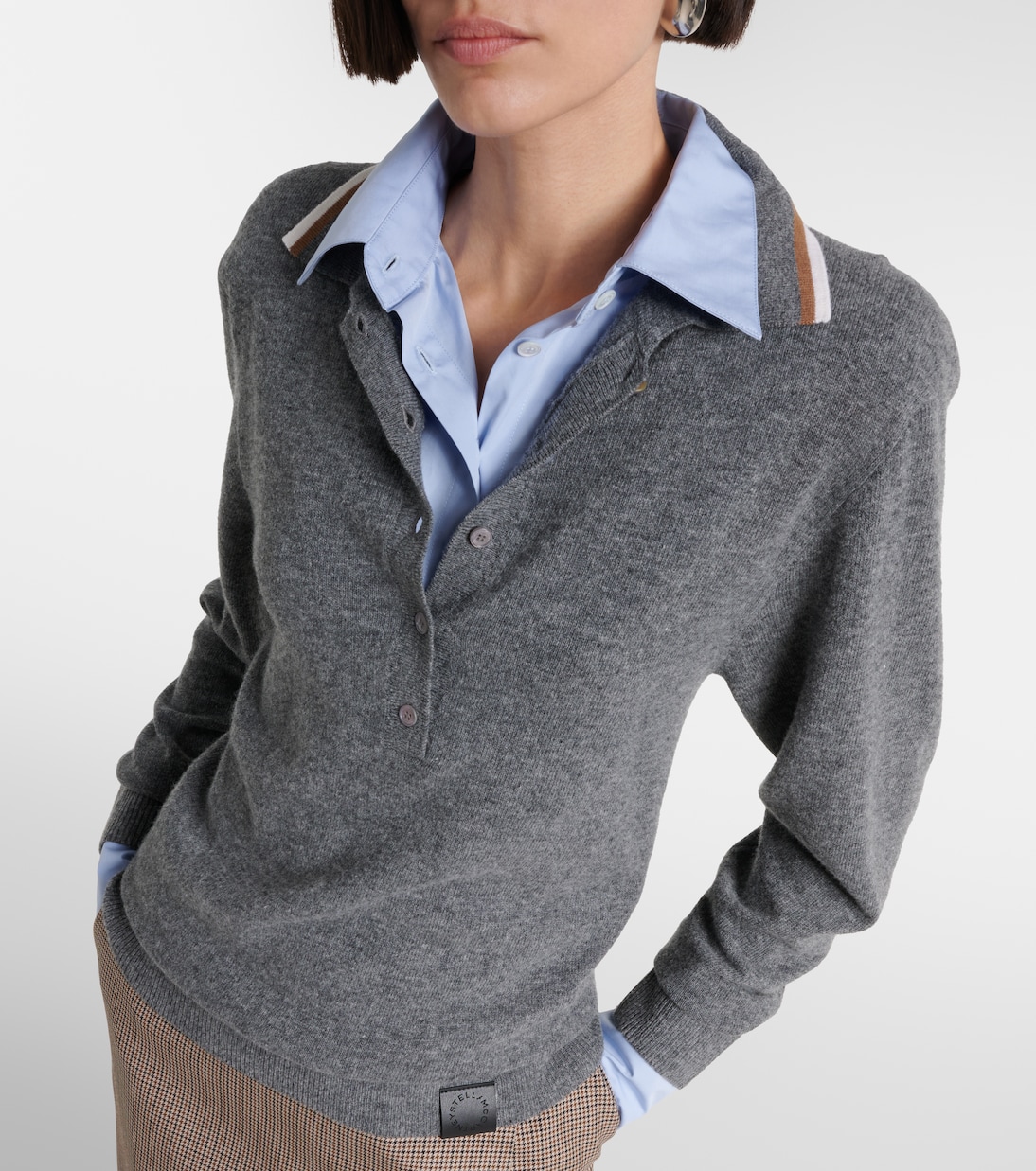 Layered virgin wool polo sweater | Stella McCartney