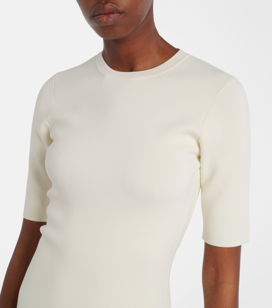 Vestido midi con lana y seda | Toteme