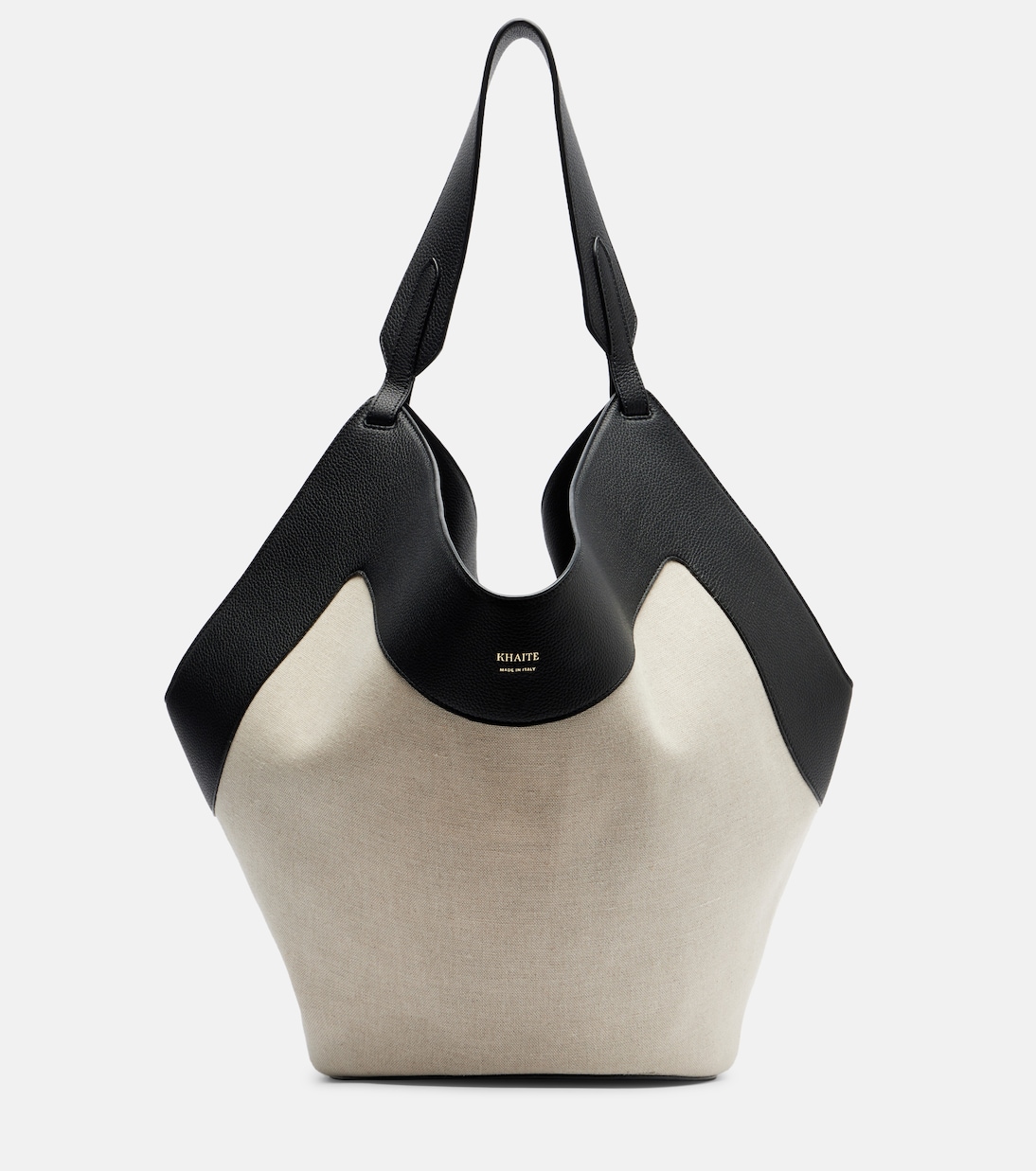Lotus Medium leather-trimmed canvas tote bag | Khaite
