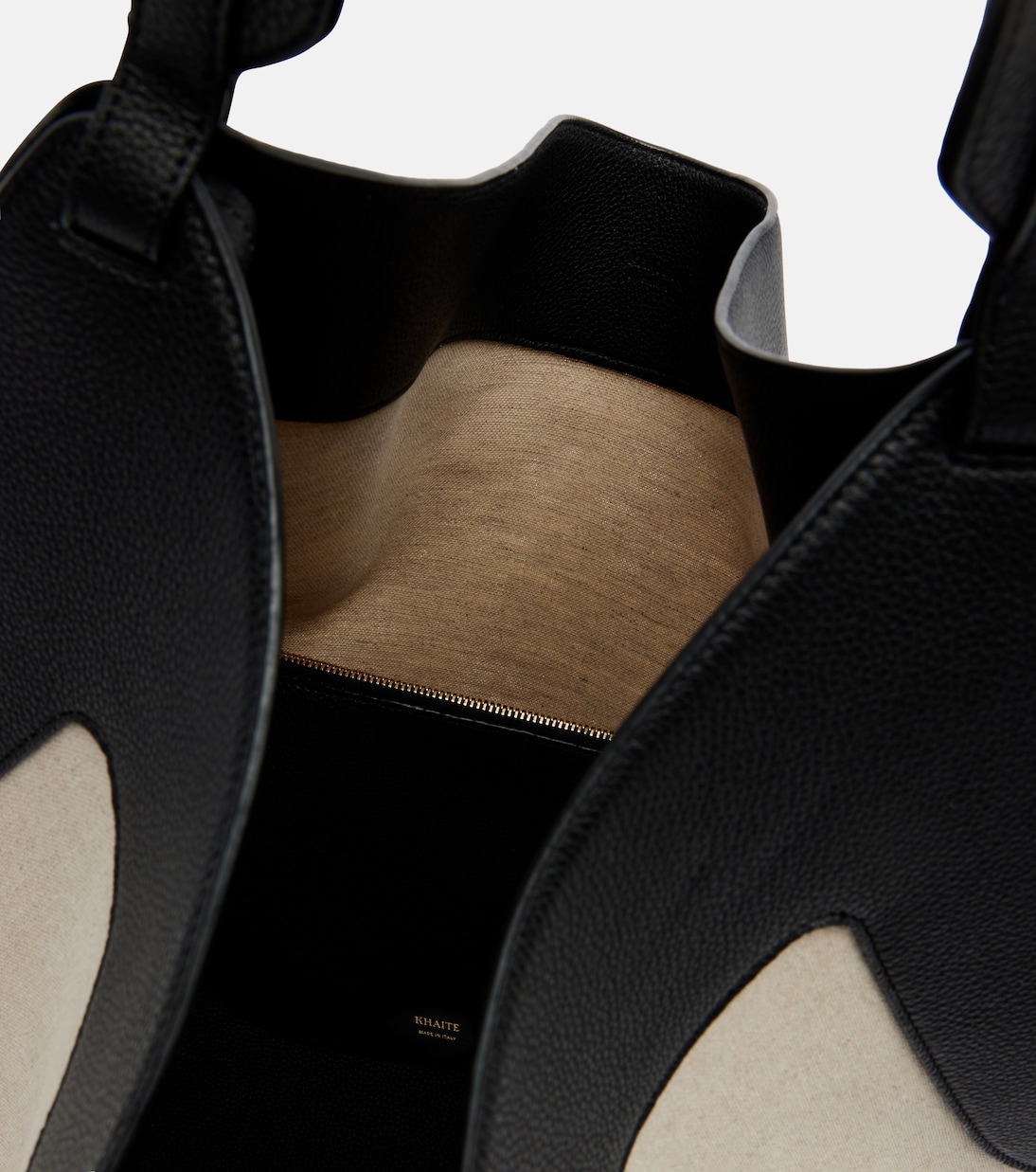 Lotus Medium leather-trimmed canvas tote bag | Khaite