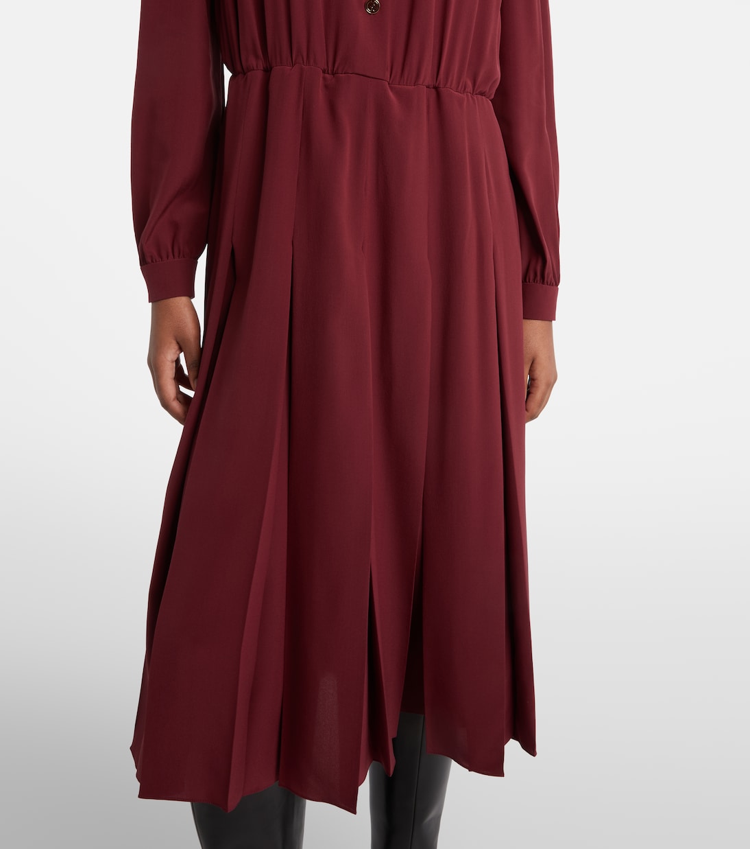 Pleated silk crêpe de chine midi dress | Gucci