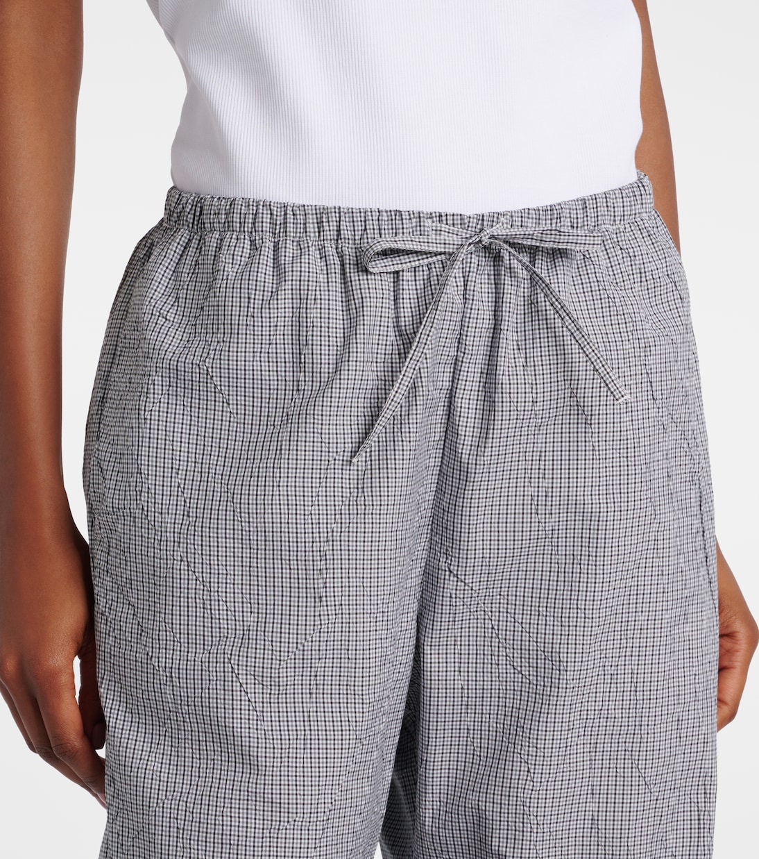 Checked cotton-blend pajama pants | Róhe