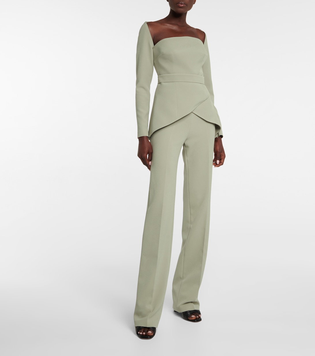 High-Rise Straight Hose Goldie aus Crêpe | Safiyaa