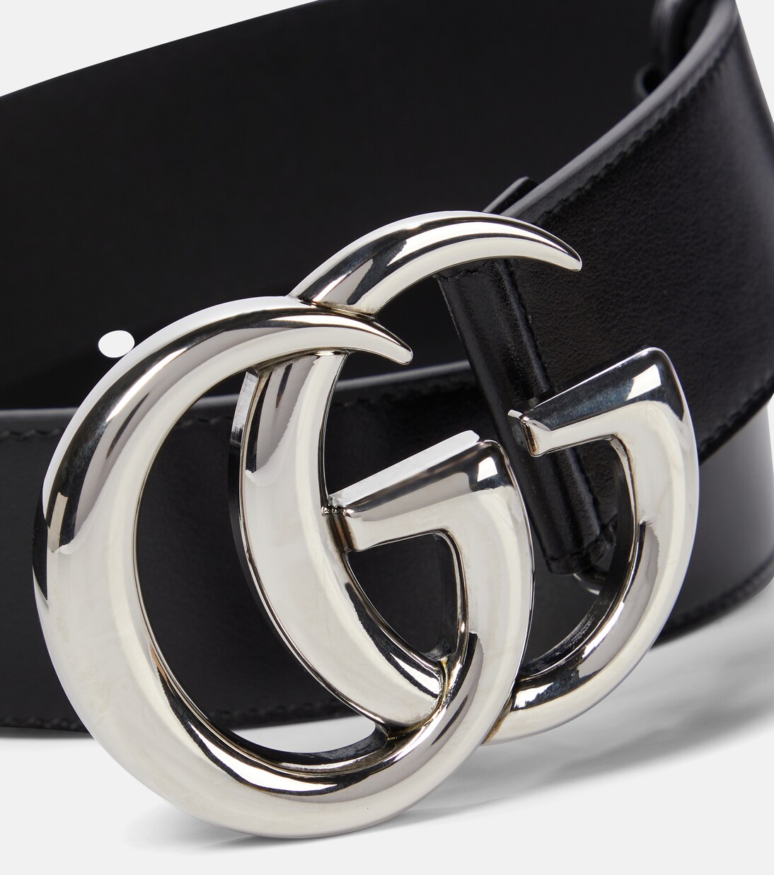 GG Marmont leather belt in black Gucci Mytheresa