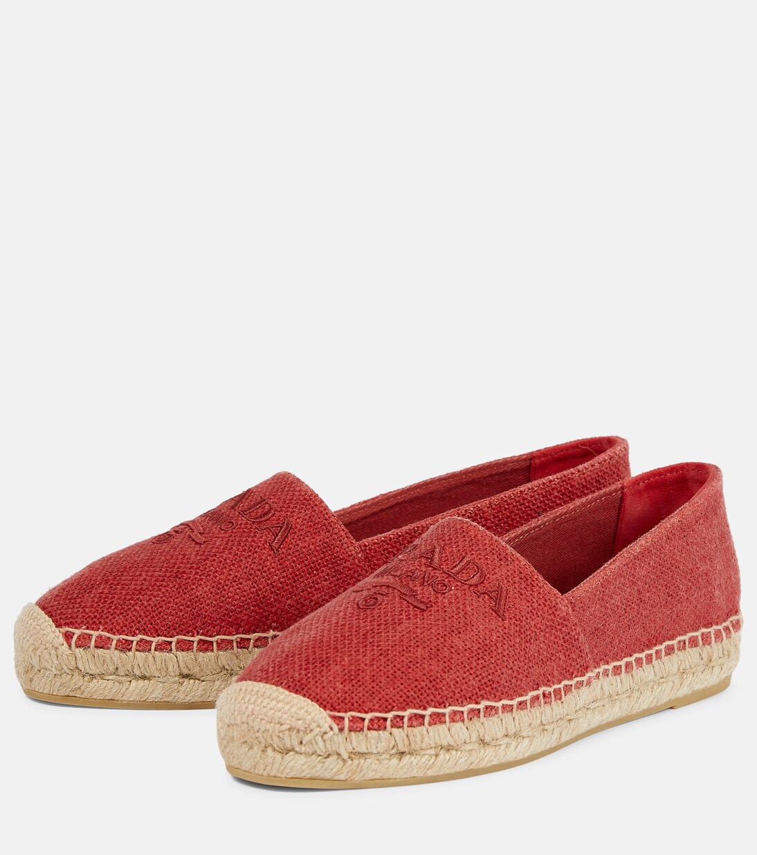 Bestickte Espadrilles aus Leinen | Prada