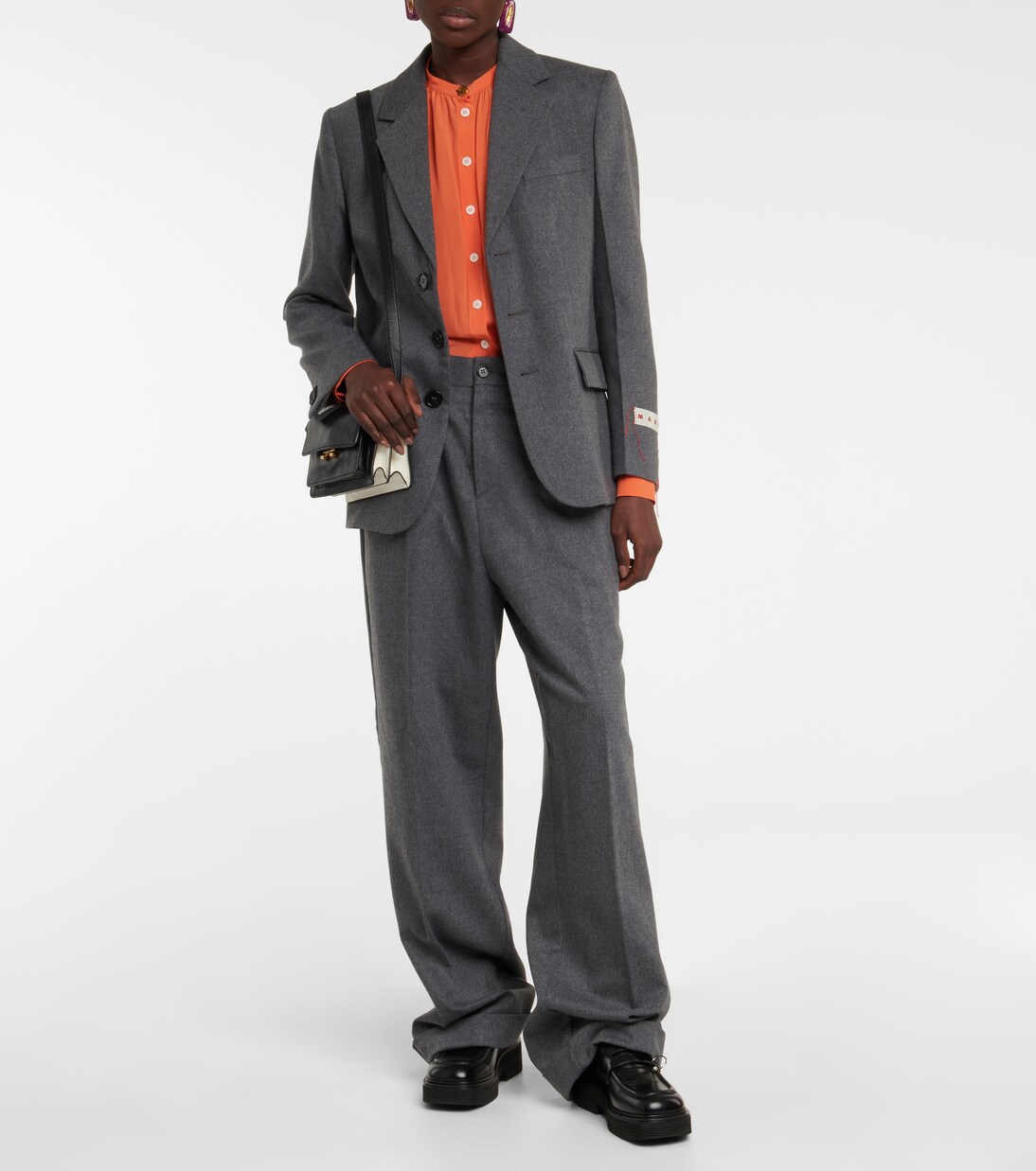 High-Rise-Hose aus einem Wollgemisch | Marni