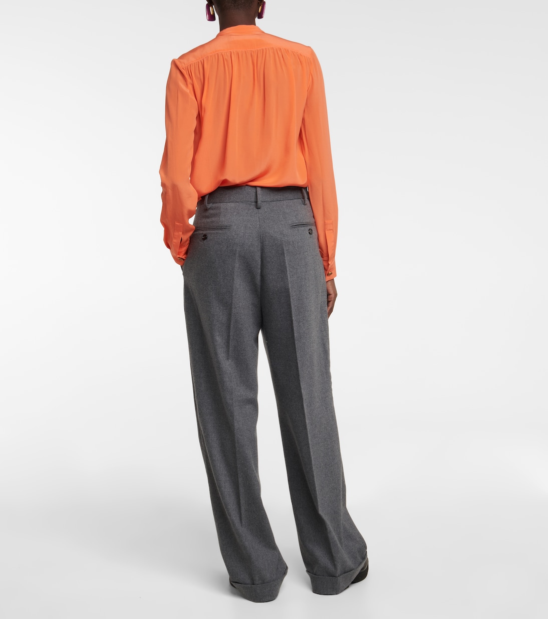 High-Rise-Hose aus einem Wollgemisch | Marni