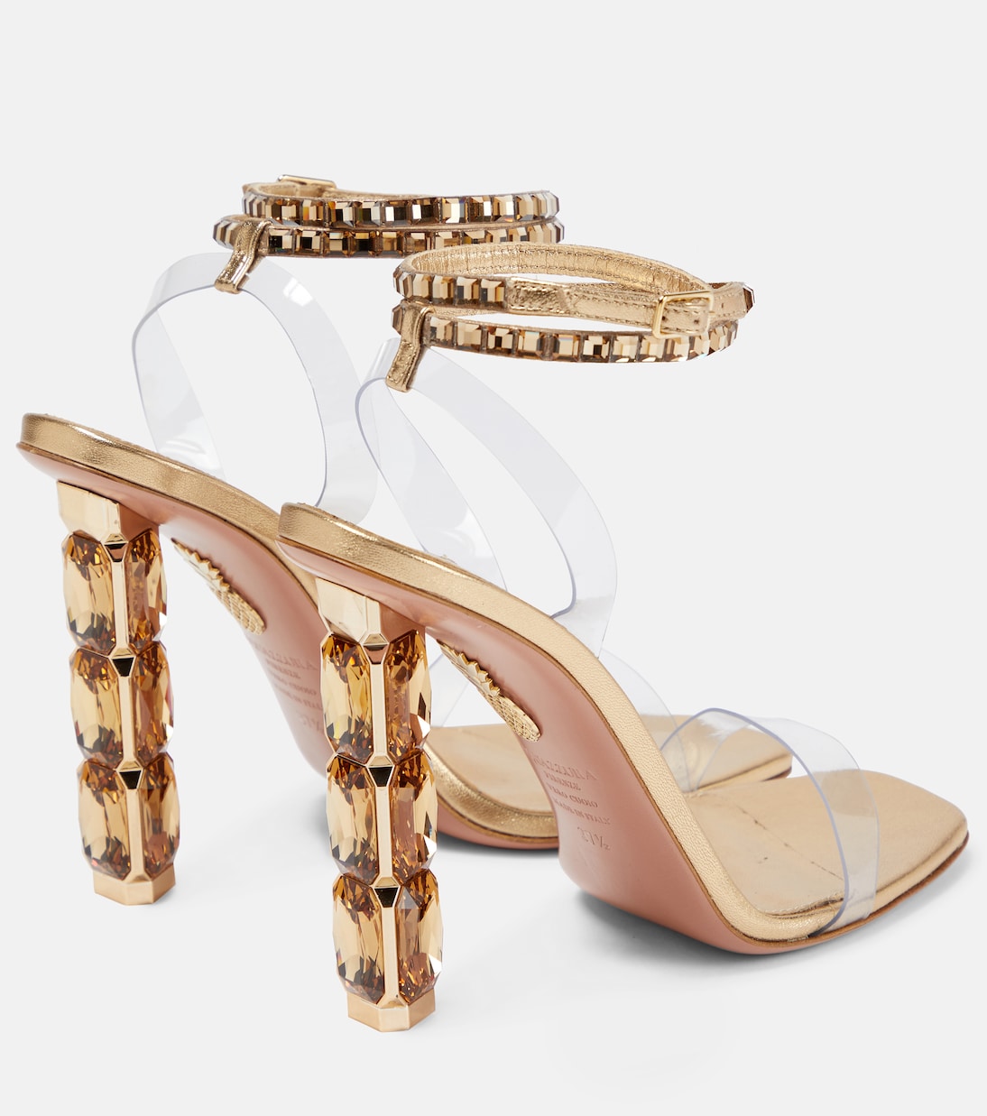 Aura Plexi 105 embellished sandals | Aquazzura