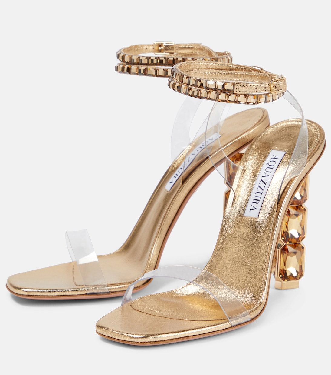 Aura Plexi 105 embellished sandals | Aquazzura