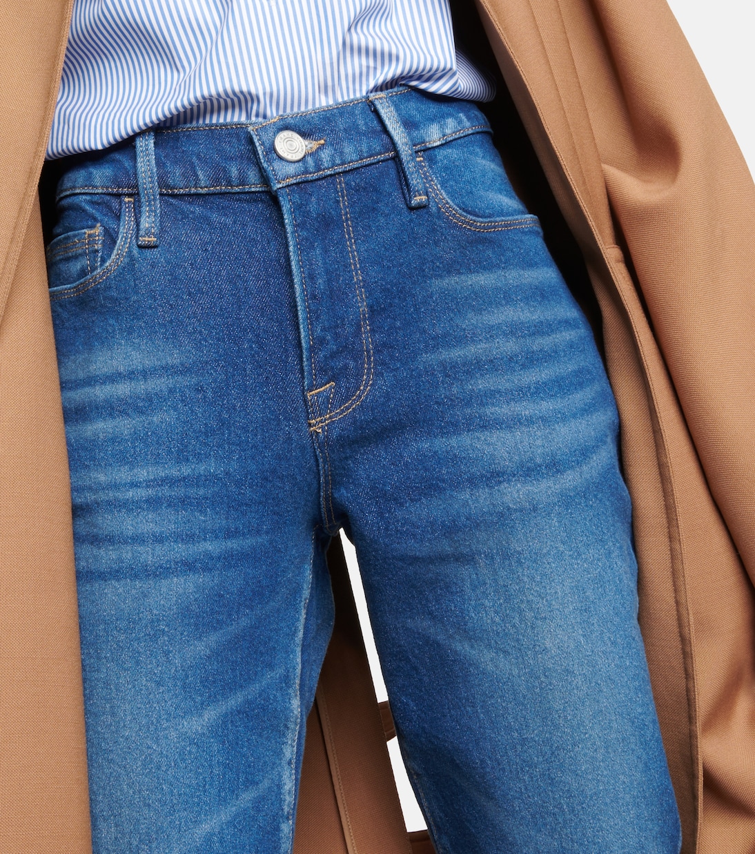 Le Nouveau mid-rise straight jeans | Frame