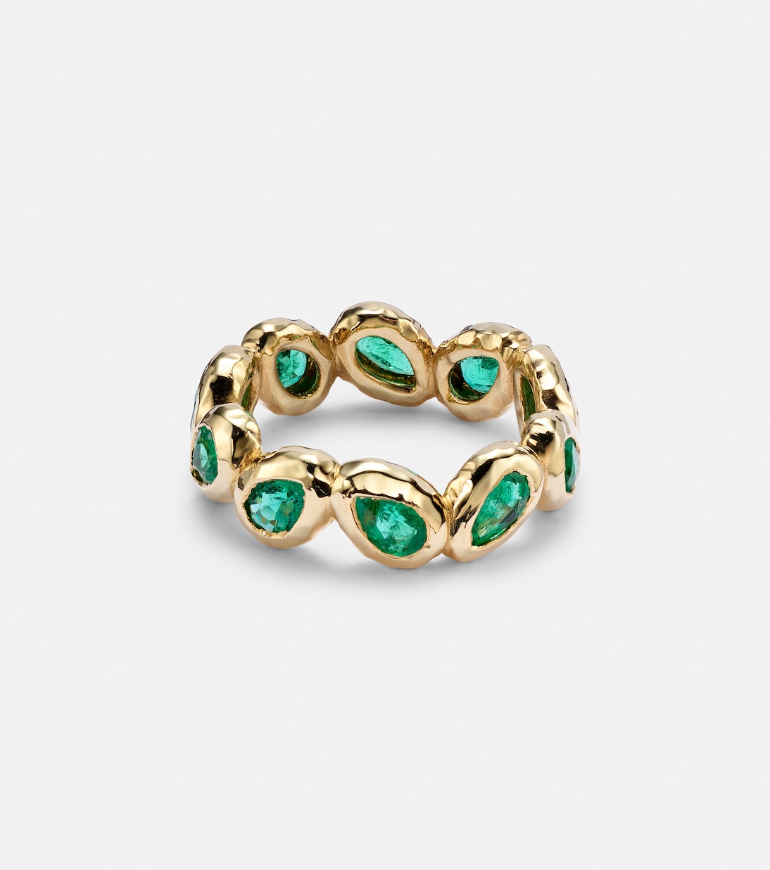 Bague d’éternité Nesting Gem en or 18 ct et émeraudes | Octavia Elizabeth
