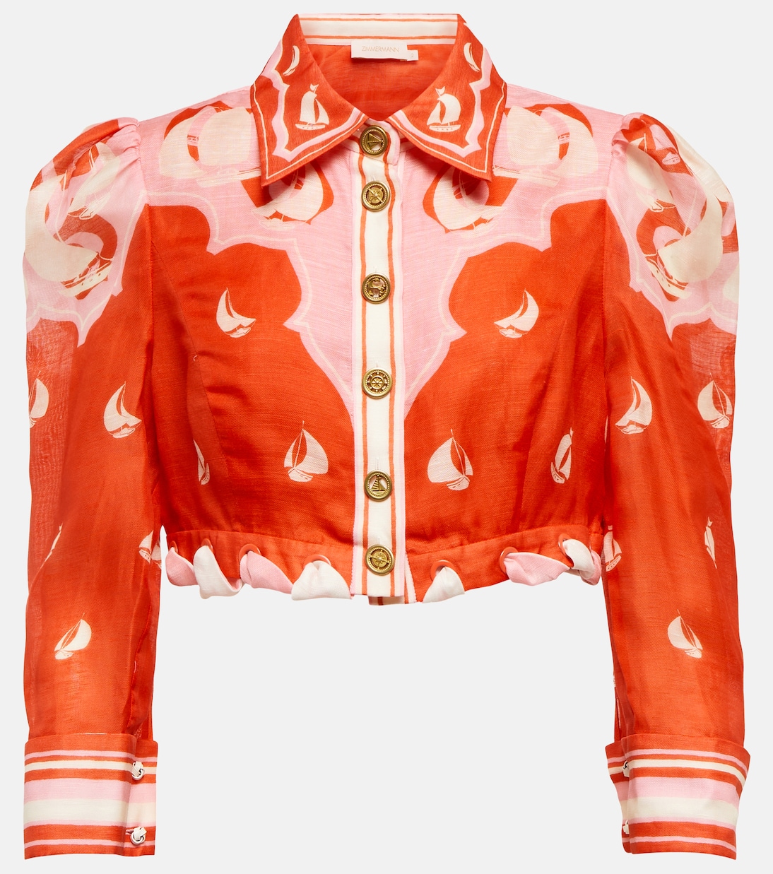 Camisa High Tide de lino y seda | Zimmermann