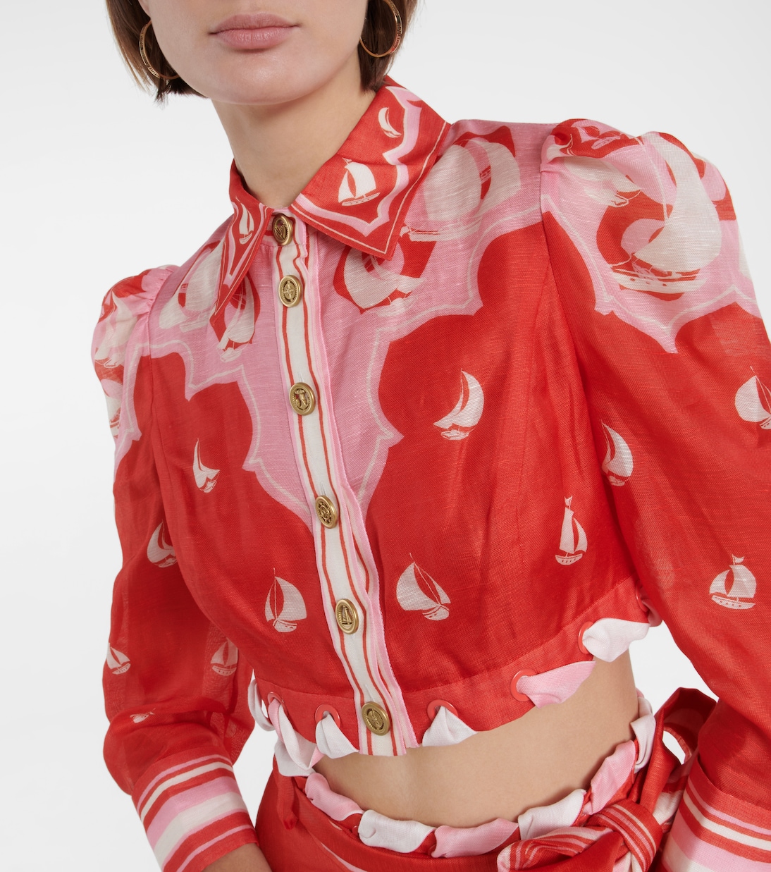 Camisa High Tide de lino y seda | Zimmermann