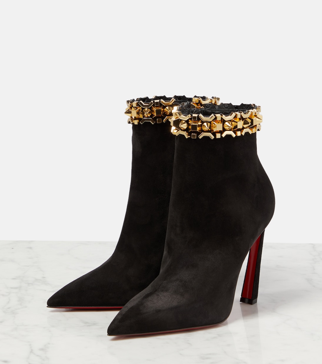 Asteroispikes embellished suede ankle boots | Christian Louboutin