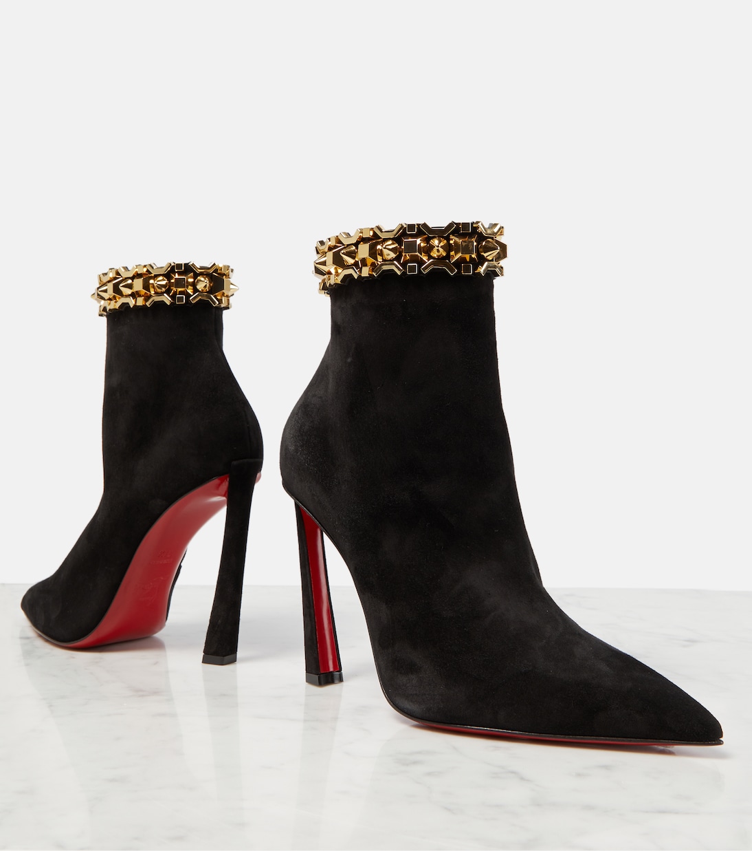 Asteroispikes embellished suede ankle boots | Christian Louboutin