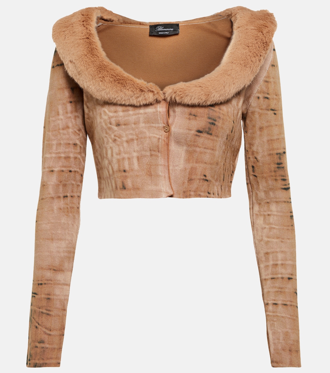 Cardigan cropped con pelliccia sintetica | Blumarine