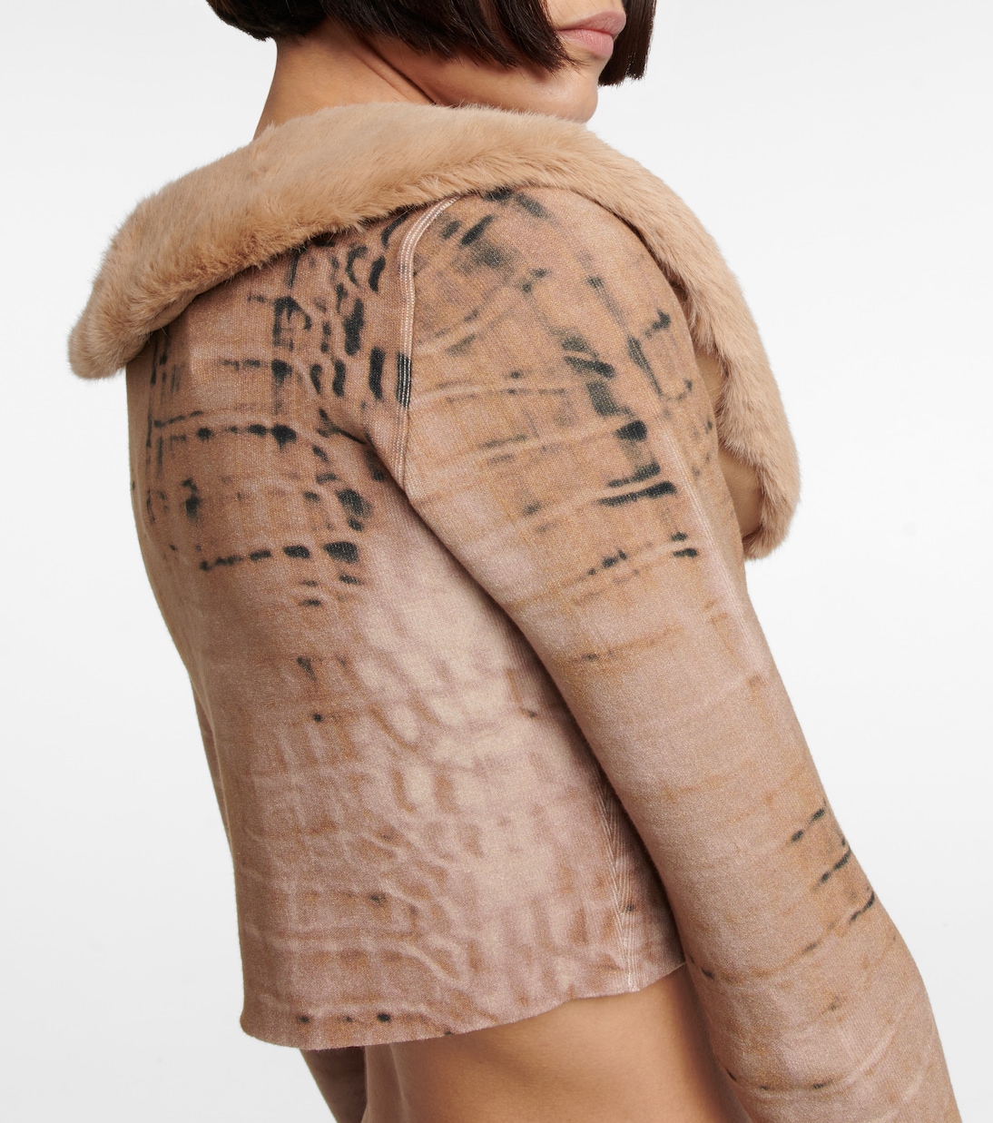Cardigan cropped con pelliccia sintetica | Blumarine