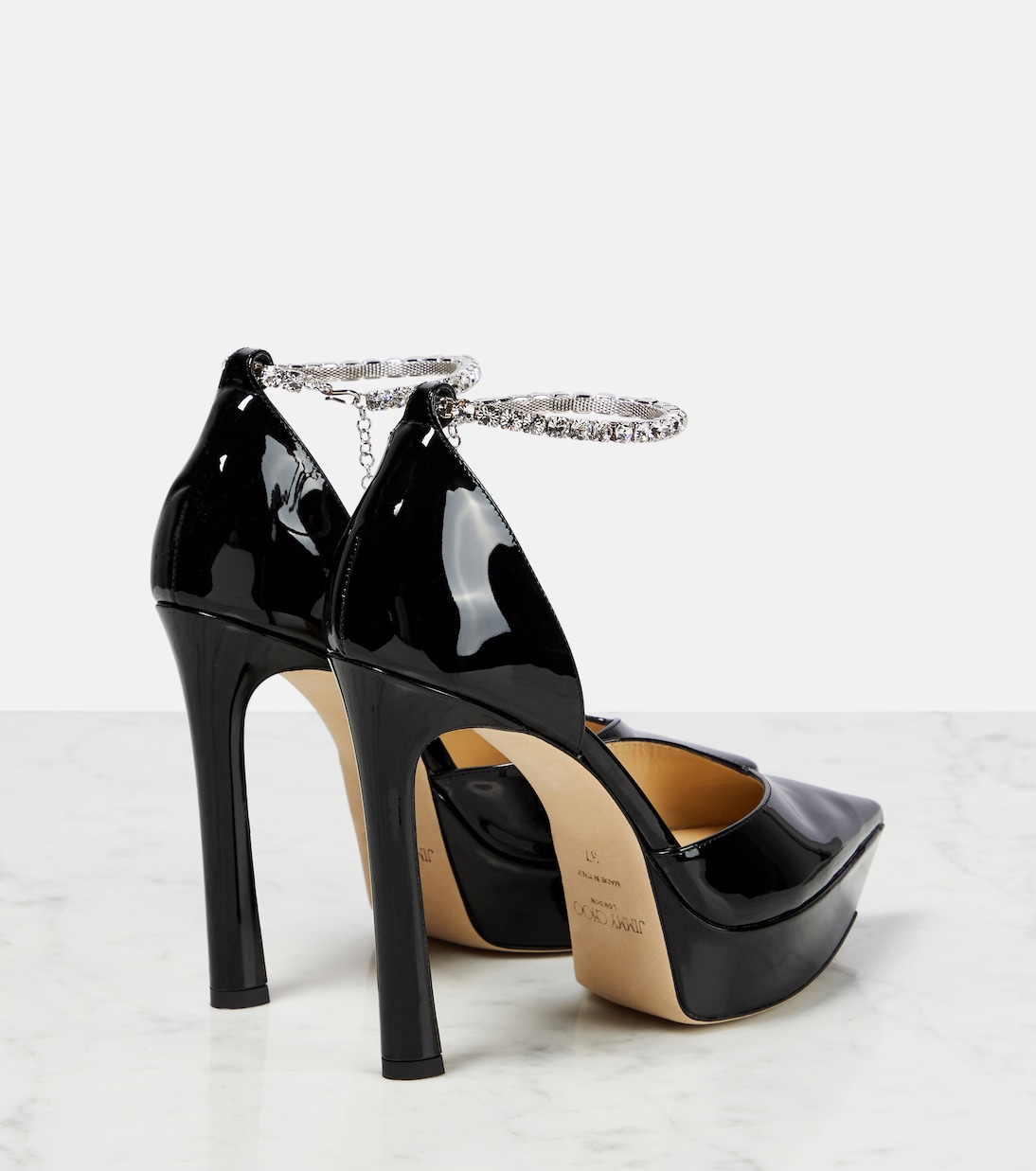 Pumps Saeda 125 con plateau e cristalli | Jimmy Choo