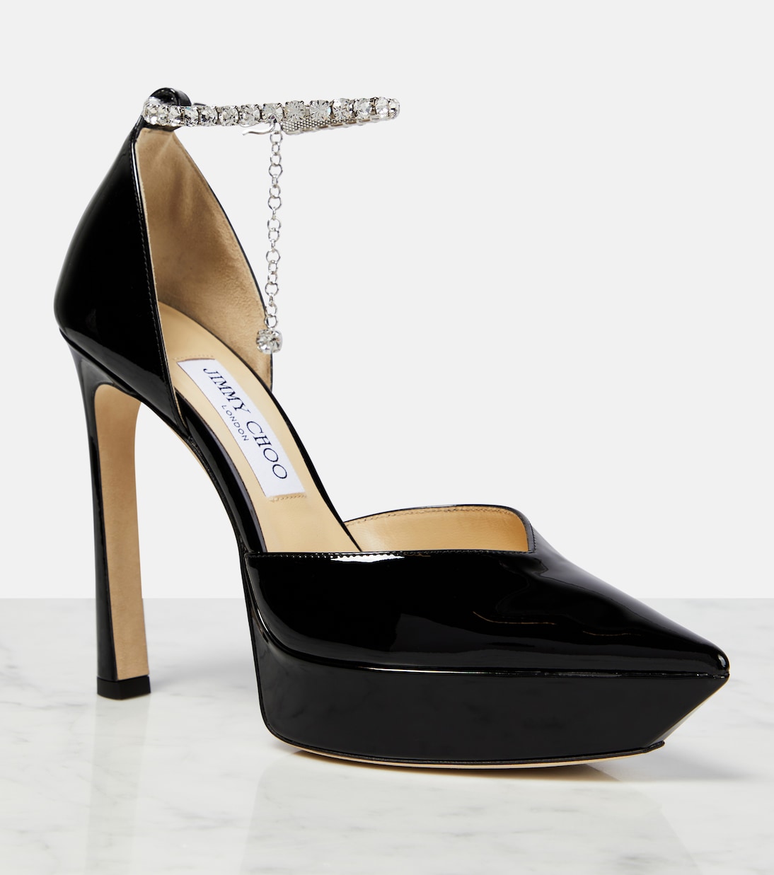 Pumps Saeda 125 con plateau e cristalli | Jimmy Choo