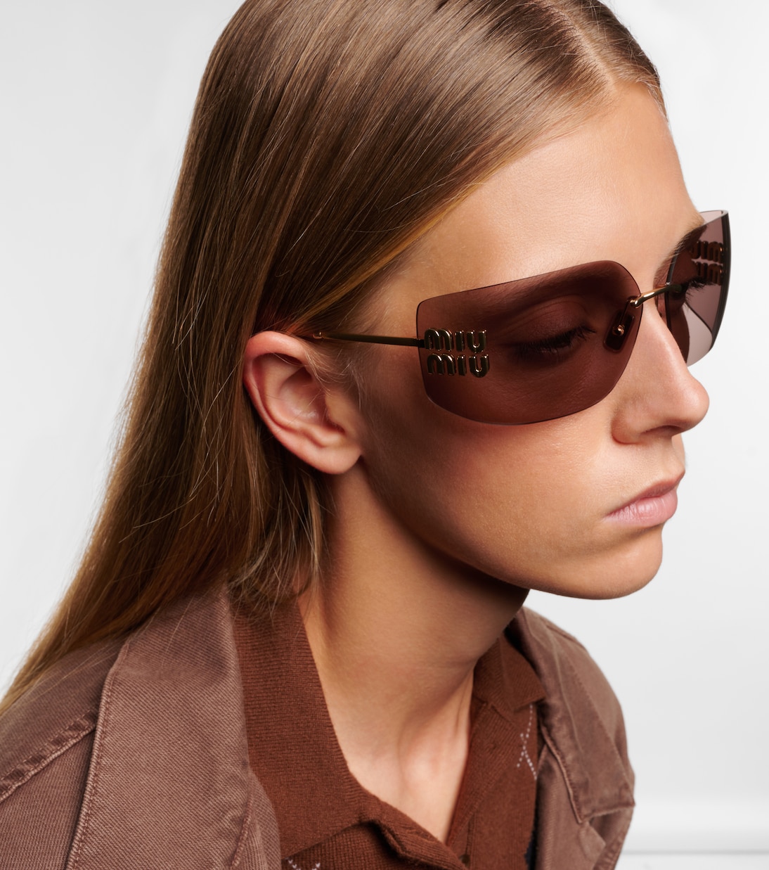 Occhiali da sole squadrati con logo | Miu Miu