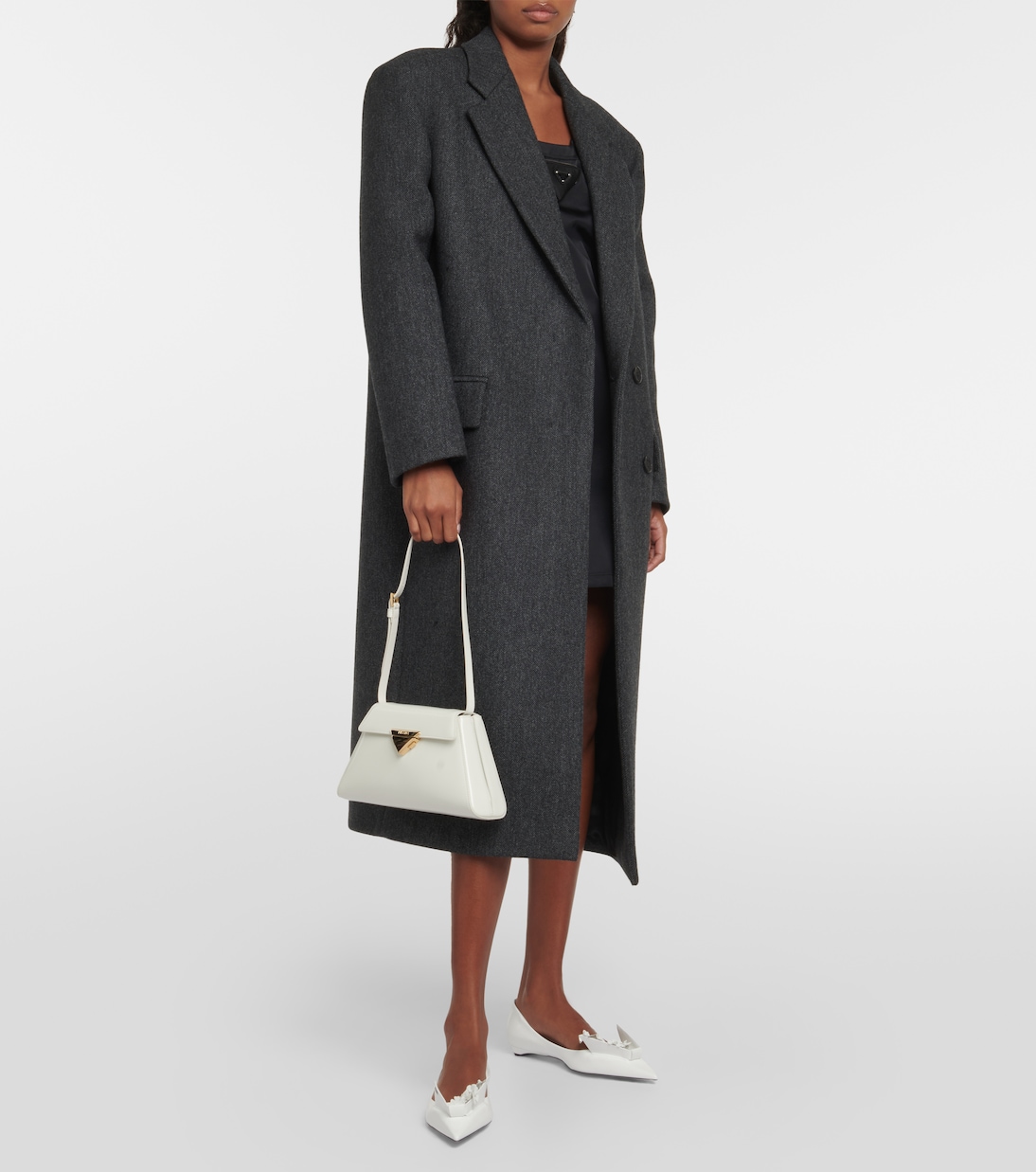 Medium leather shoulder bag | Prada