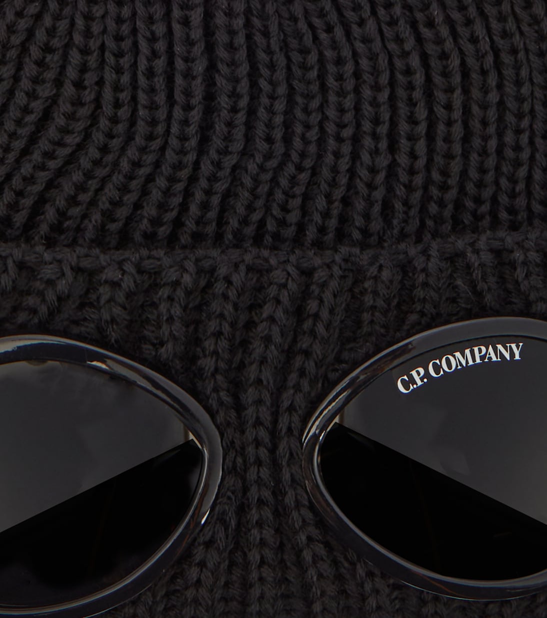 Goggle Lens ribbed-knit wool beanie | C.P. Company Kids