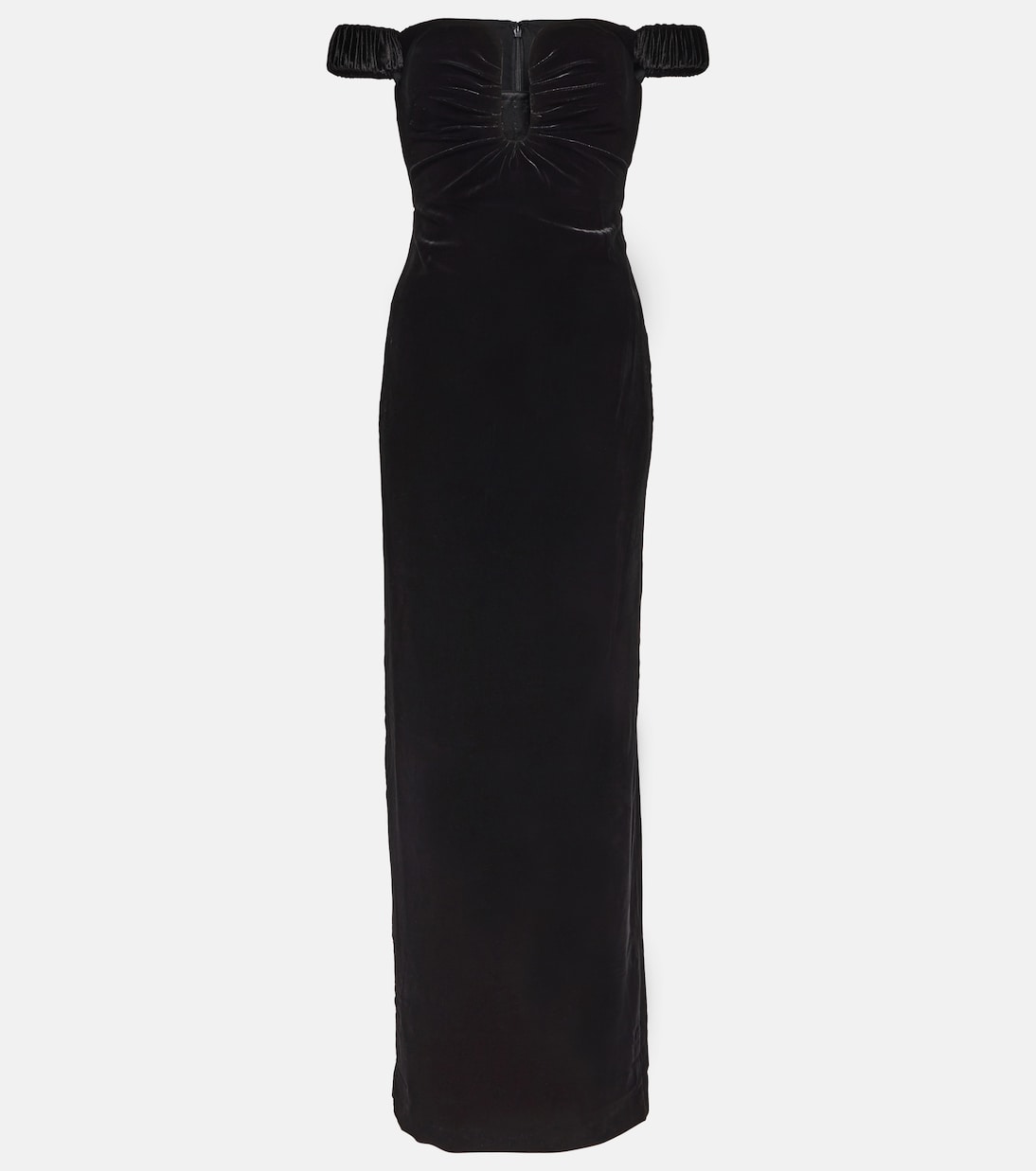 Off-shoulder velvet gown | Roland Mouret
