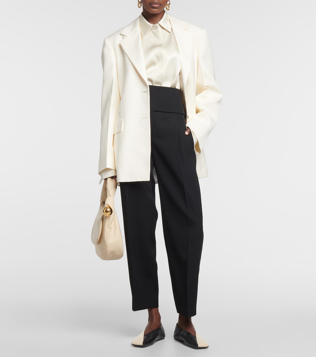 Weite High-Rise-Hose aus Wolle | Jil Sander