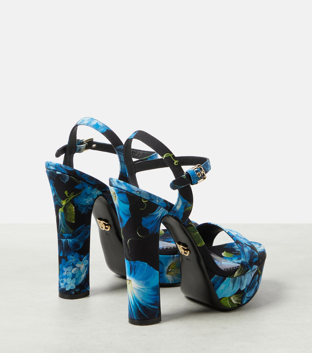 Floral satin platform sandals | Dolce&Gabbana