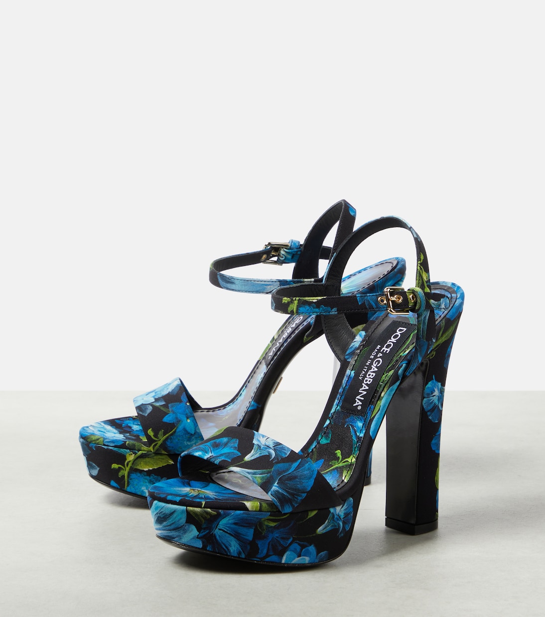 Floral satin platform sandals | Dolce&Gabbana