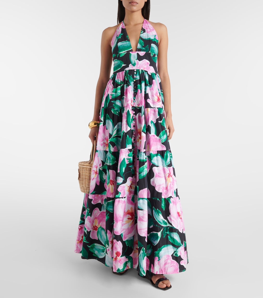Vestido largo Celeste floral | Alexandra Miro