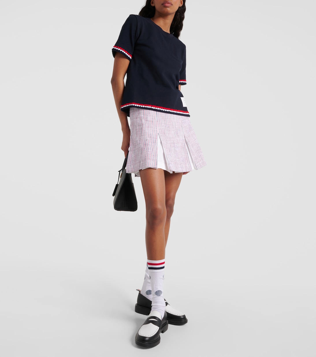 Pleated cotton-blend miniskirt | Thom Browne