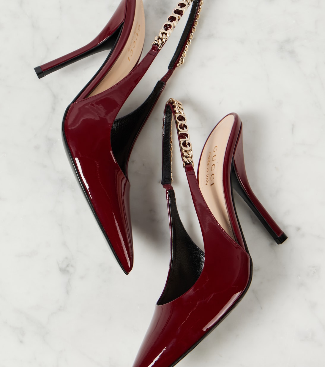 Red gucci heels hotsell