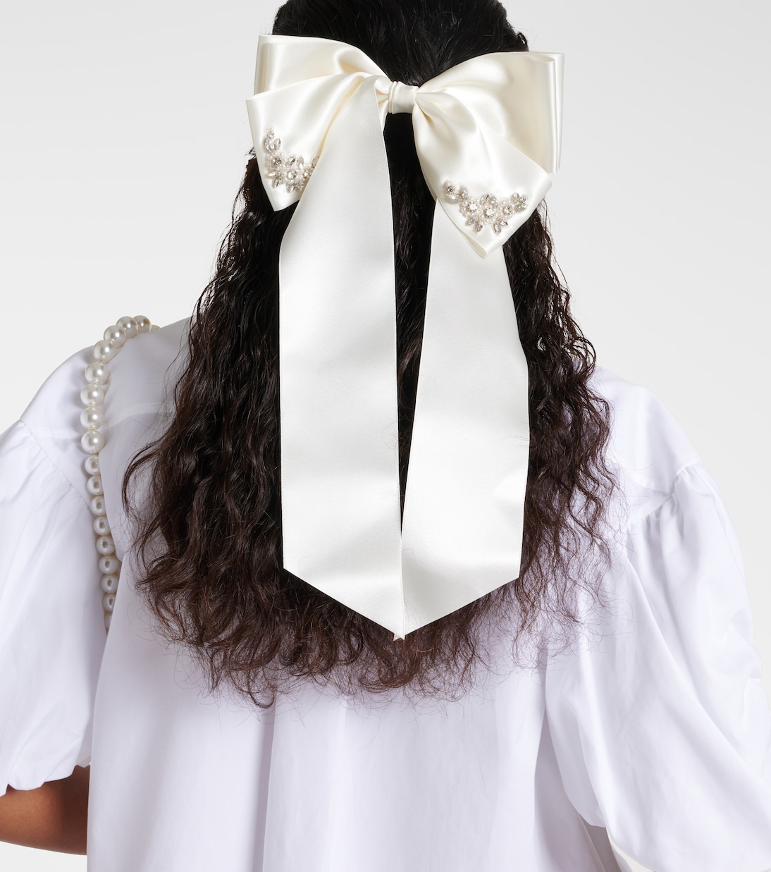 Fermacapelli in raso con cristalli | Simone Rocha