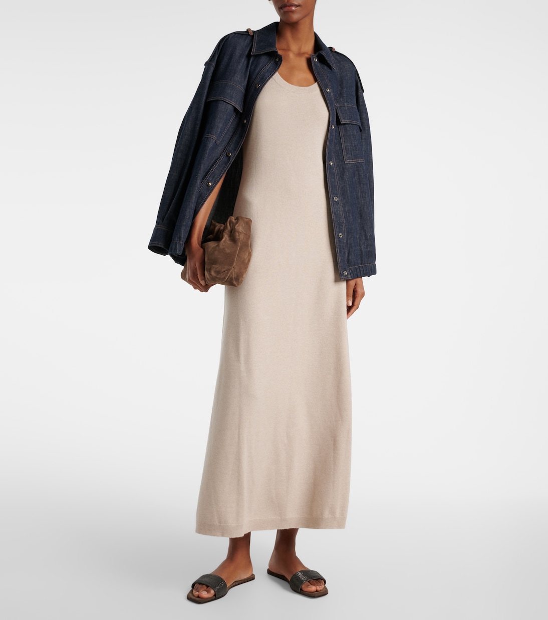 Vestido midi de cachemir | Brunello Cucinelli