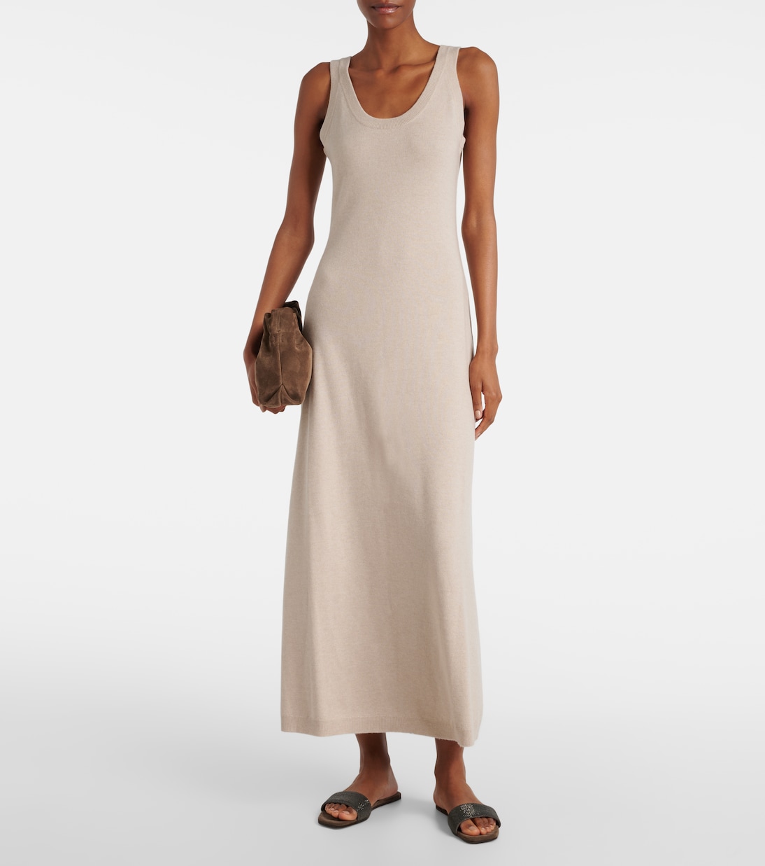 Vestido midi de cachemir | Brunello Cucinelli