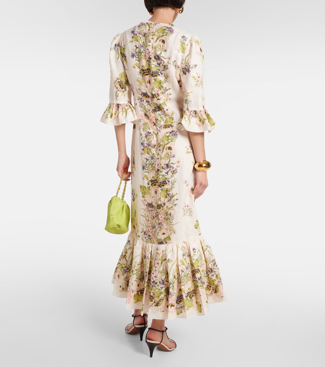 Abito lungo Halliday in lino con stampa | Zimmermann