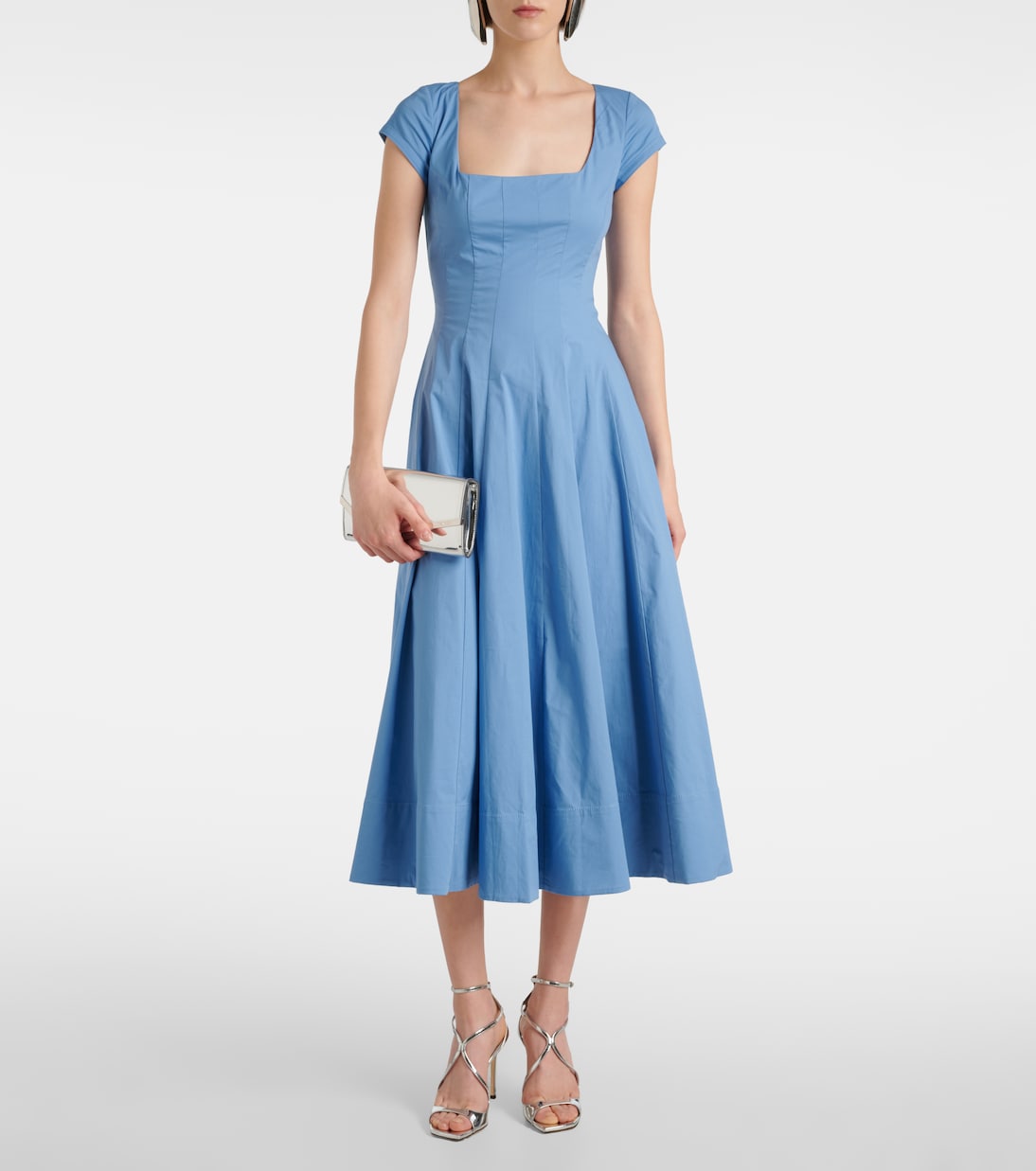 Vestido midi Wells de algodón | Staud