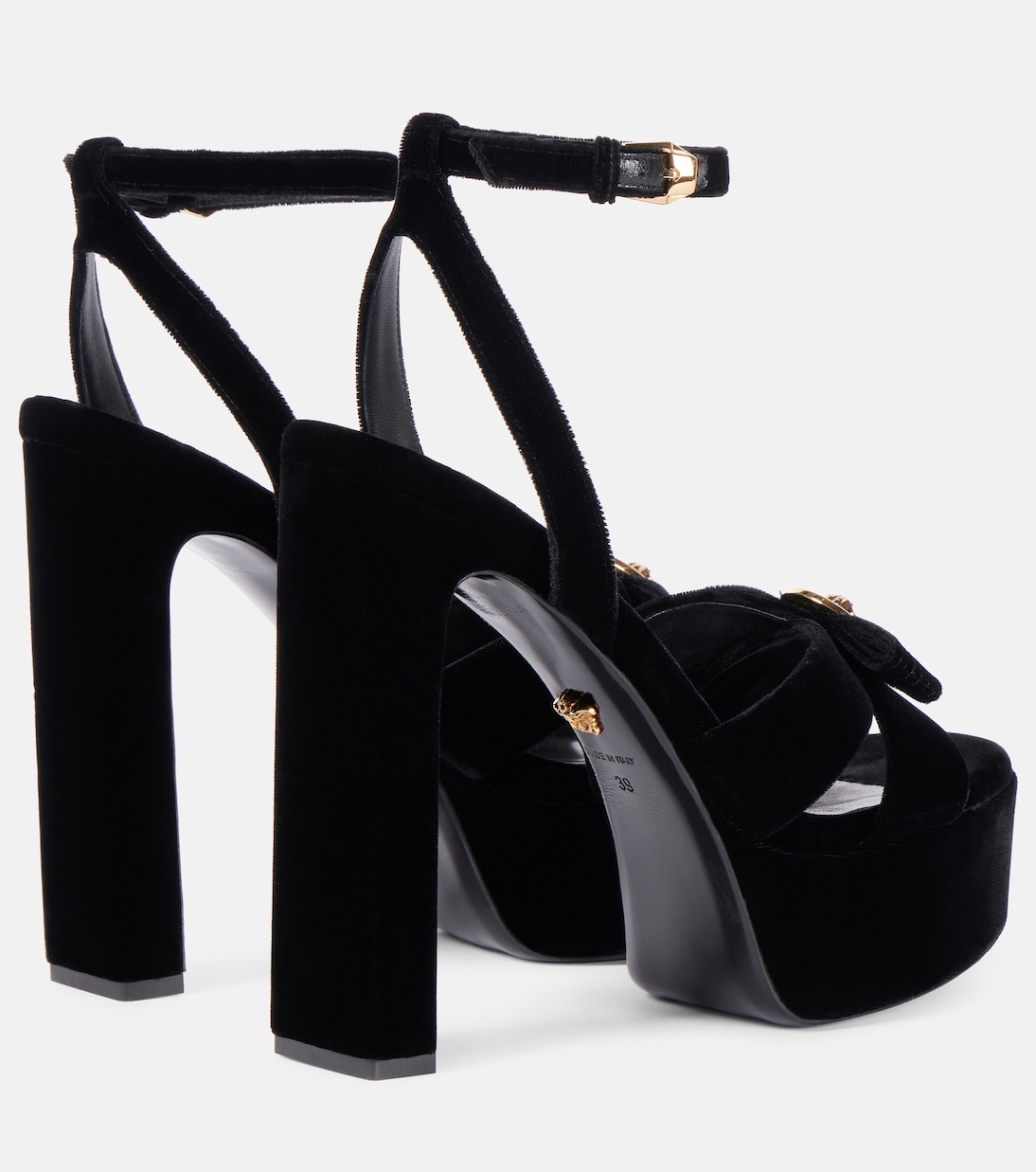 Sandali Medusa in velluto con plateau | Versace