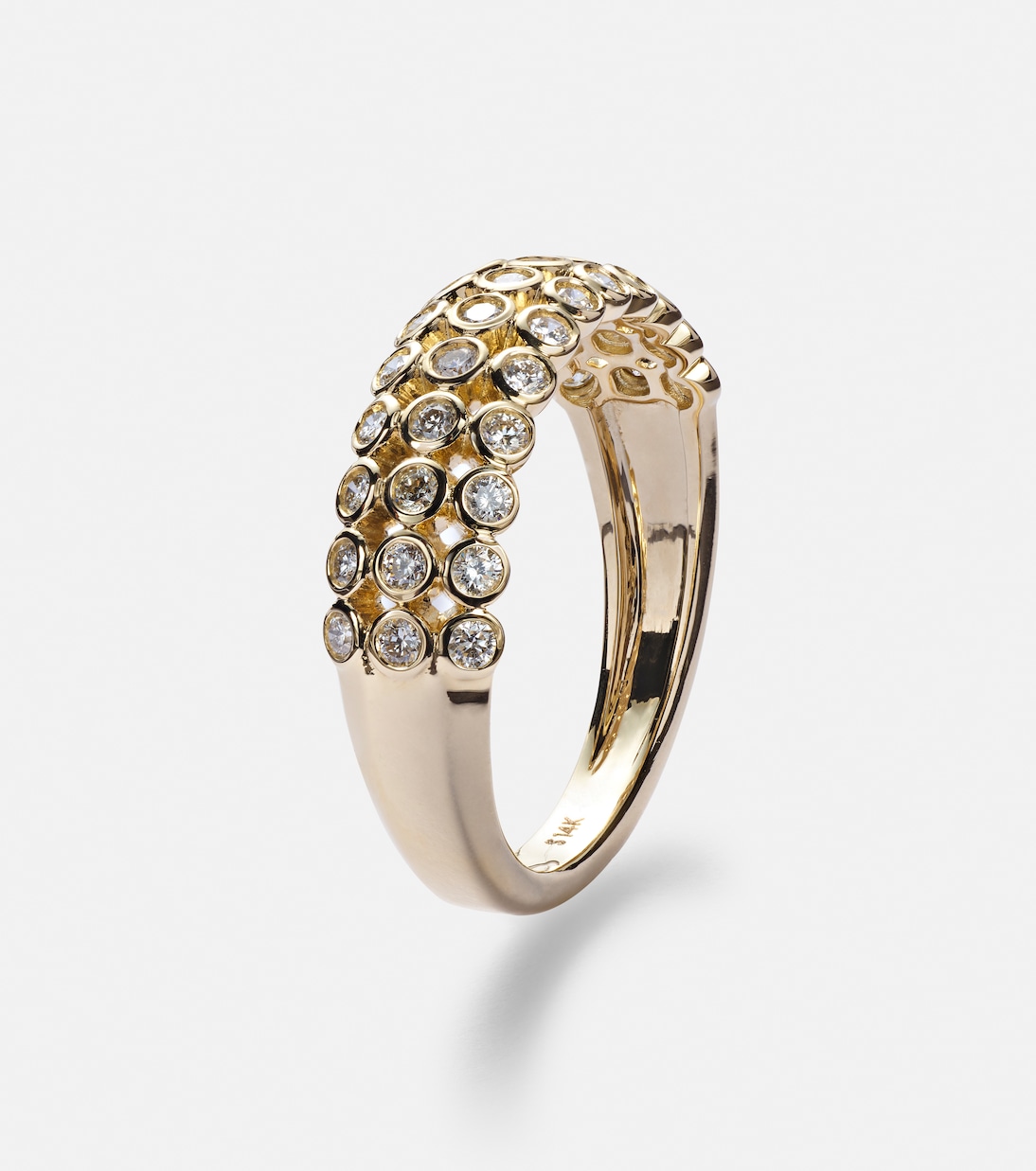 Bague Bold Lattice en or 14 ct et diamants | Stone and Strand