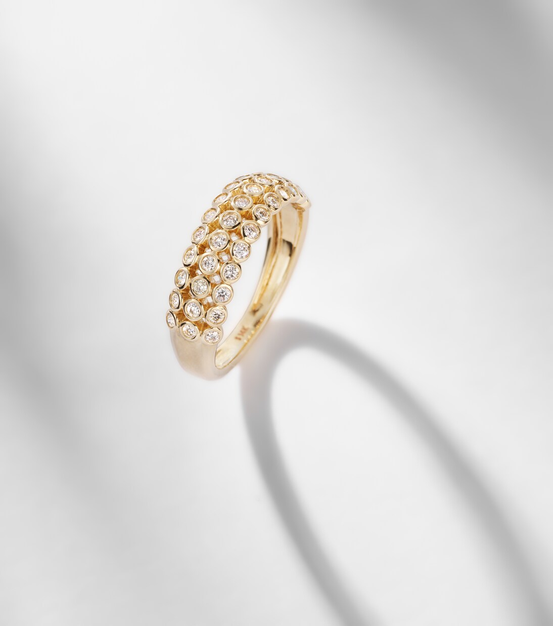 Bague Bold Lattice en or 14 ct et diamants | Stone and Strand