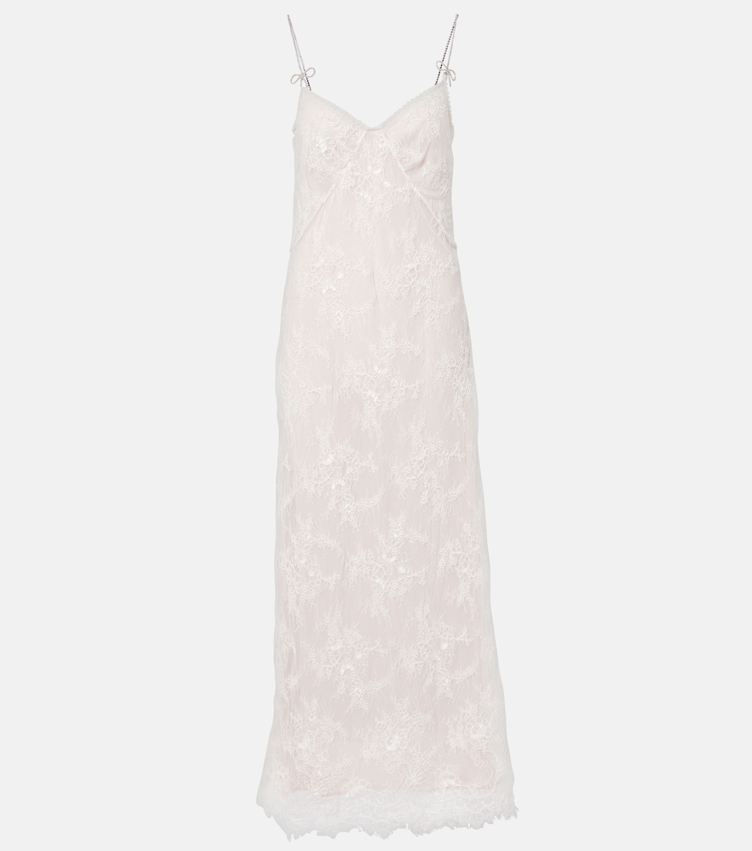 Vestido largo Rebrode de encaje adornado | Blumarine